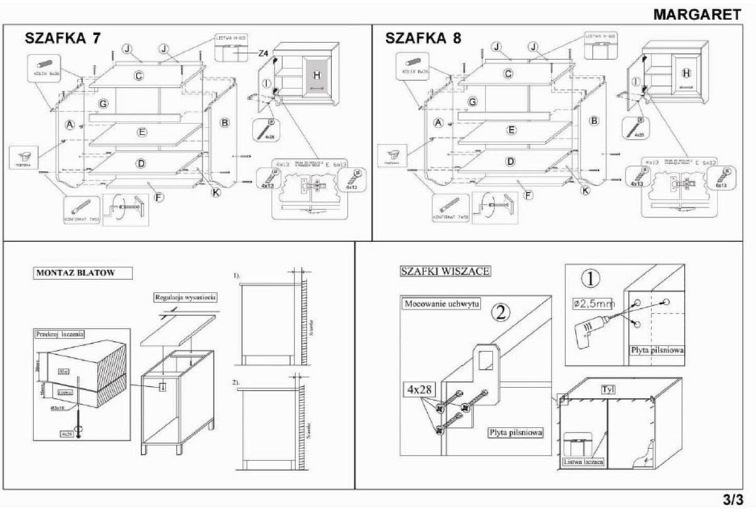 Kuchnia Zestaw MARGARET 3 260 Orzech
