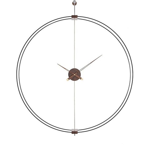 Zegar Ścienny DOBLE RING 14x60x80 Czarny/Brązowy