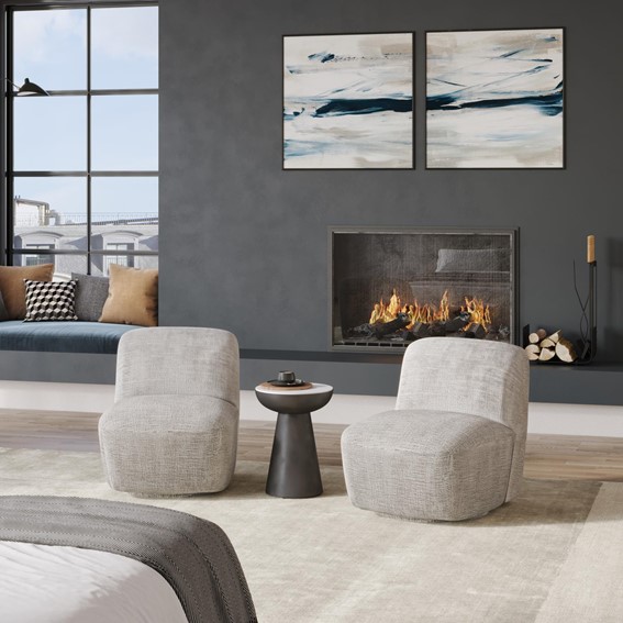 Fotel Obrotowy LEITH LET74G Szary/Beżowy