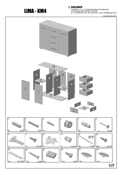 Komoda LIMA KM-4 Dąb Sonoma/Biały