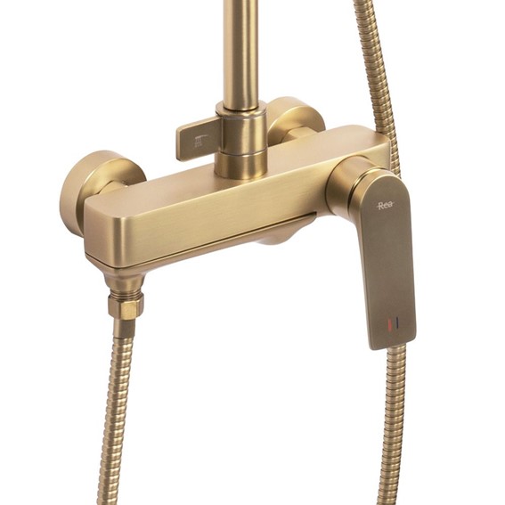 Zestaw Natryskowy Podtynkowy LUNGO + Box Złoty