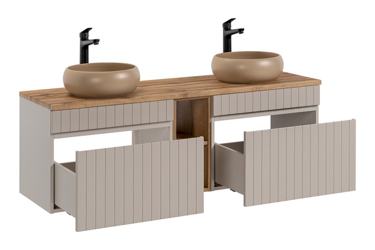 Zestaw Mebli Łazienkowych ICC B WIKI-MC 81 140 cm Kaszmirowy/Dąb