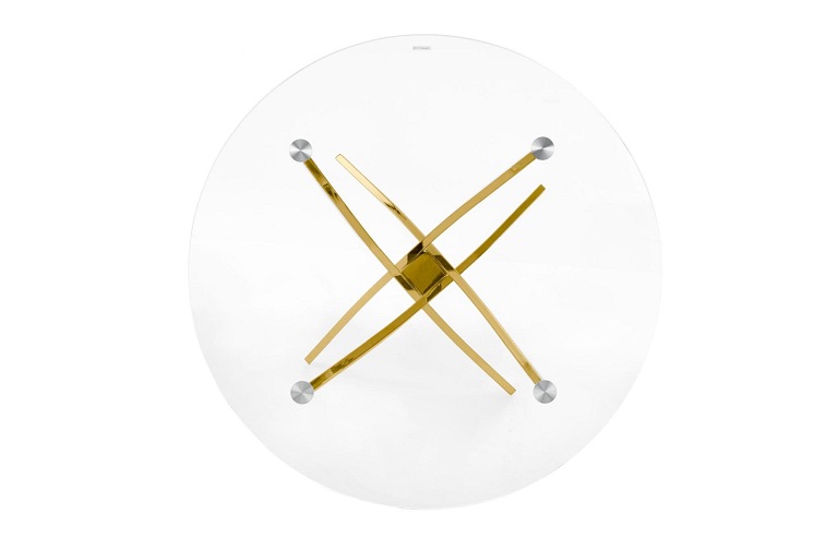 Stół RAYMOND fi100 Złoty/Bezbarwny