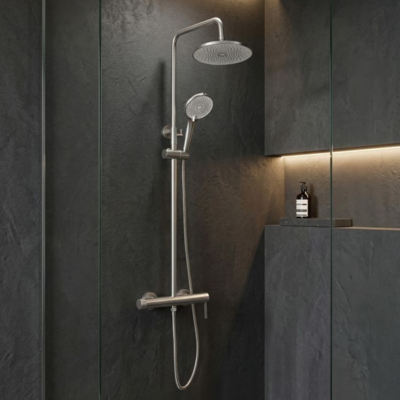 Zestaw Natryskowy RIVO Nikiel Szczotkowany