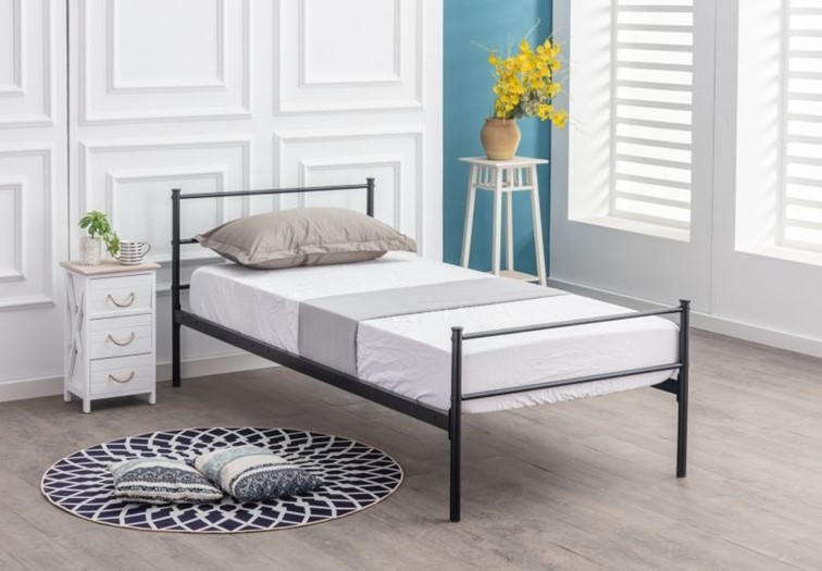 Łóżko Metalowe MBD8311 90x200 cm Czarny