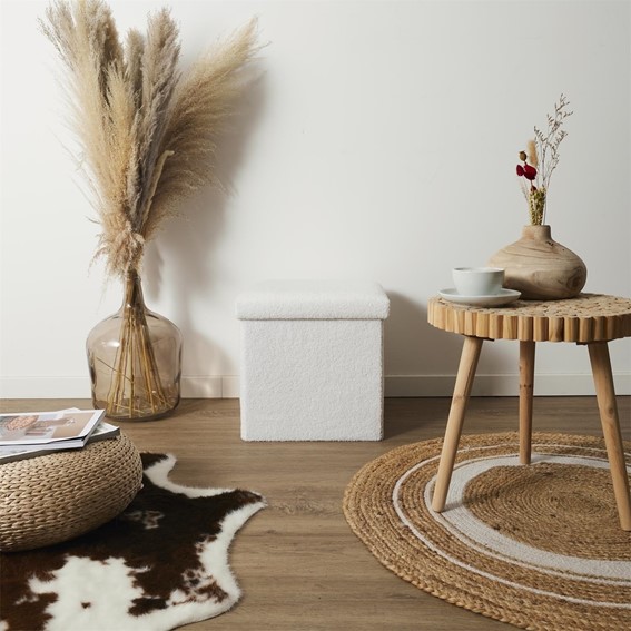 Pufa VELS BOUCLE Biały