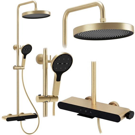 Zestaw Prysznicowy FAREL Złoty Szczotkowany