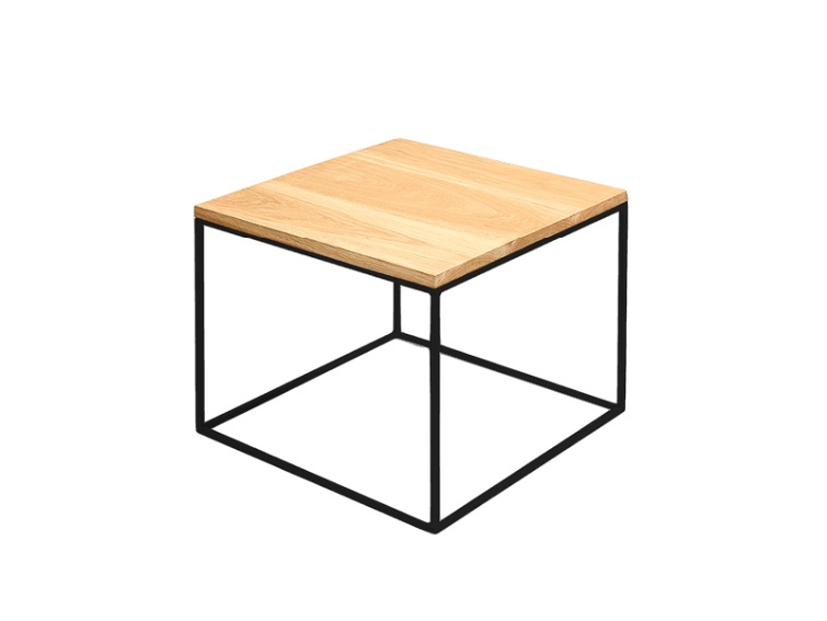 Stół Kawowy Tensio Solid Wood 50x50 Dąb/Czarny