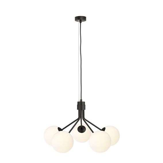 Lampa Sufitowa NOVA 5 Czarny/Opal