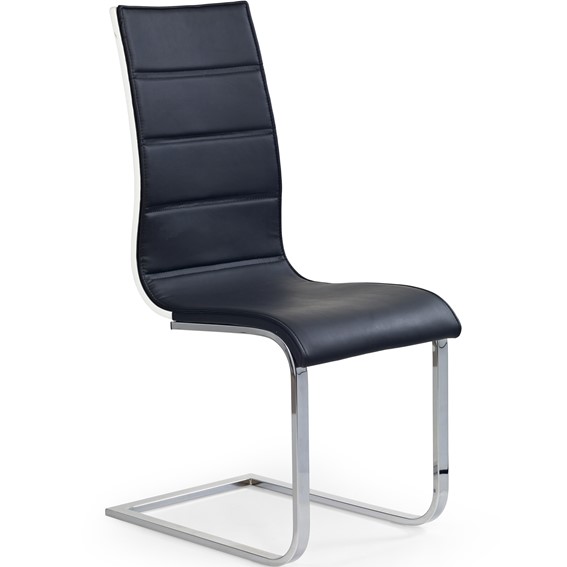 Krzesło K104 Chrom/Czarny/Biały Ekoskóra