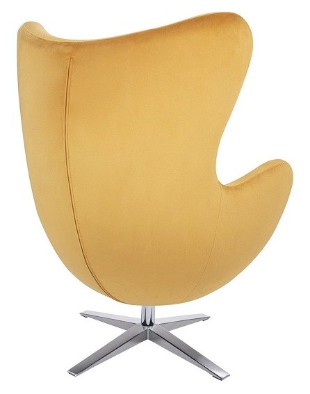 Fotel EGG Szeroki Velvet Musztardowy