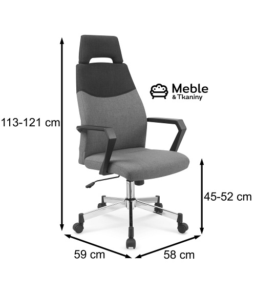 OLAF fotel pracowniczy popielato-czarny