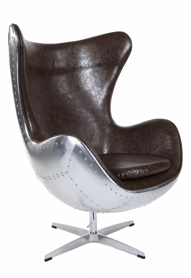 Fotel Jajo 66x78x106 Aluminium Brąz PU