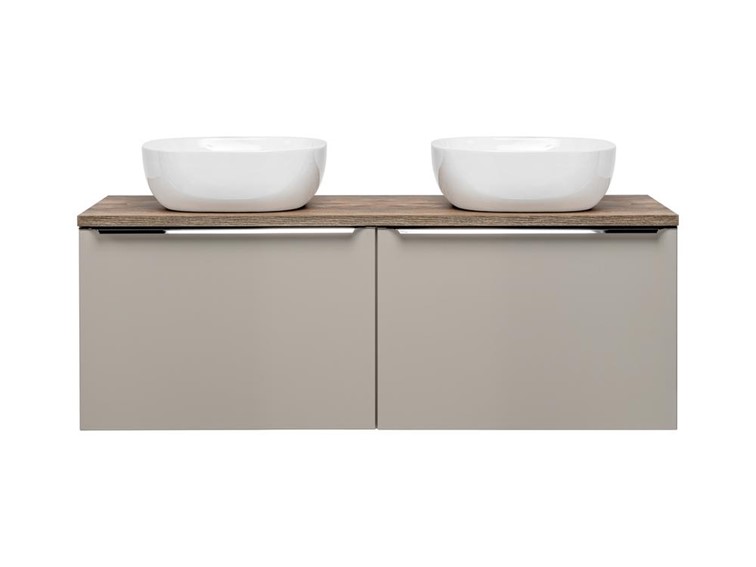 Zestaw SFT B UN 6252 120cm (2x Szafka + Blat + 2x Umywalka) Szary/Dąb