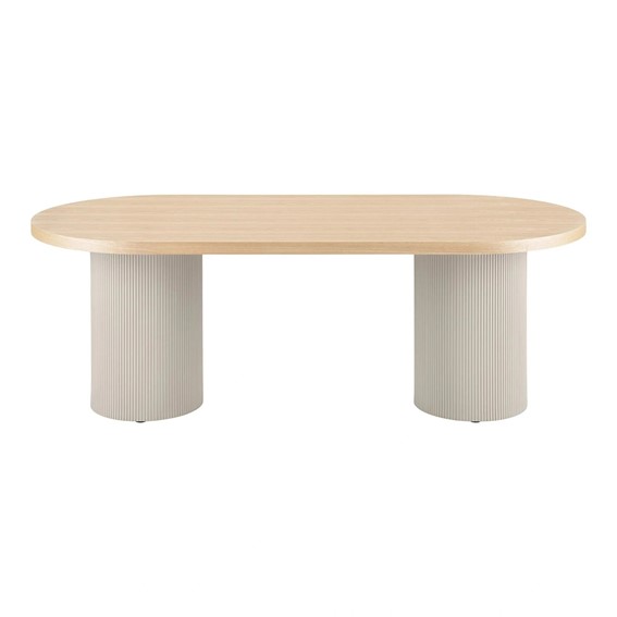Stół Owalny SOLVA 100x220cm Dąb Naturalny/Beżowy