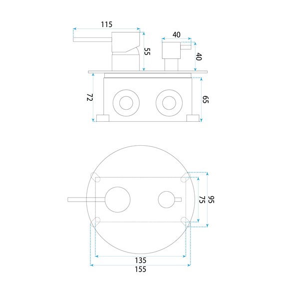 Zestaw Natryskowy Podtynkowy FOSTER + BOX Złoty Szczotkowany