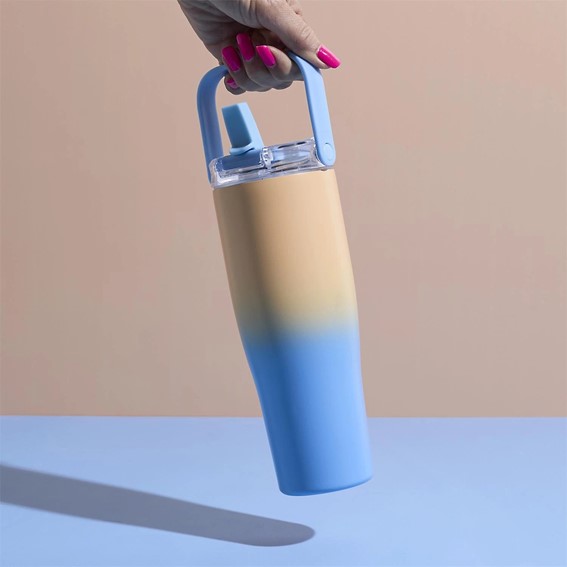 Kubek Termiczny NEW YORK 900 ml Niebieski/Żółty