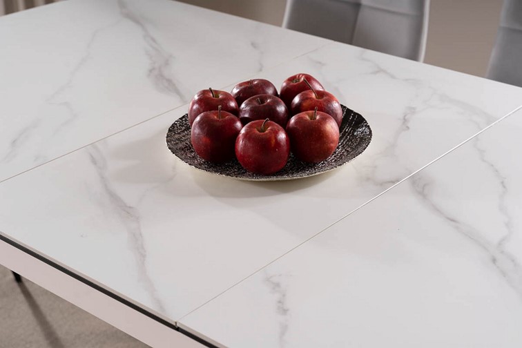 Stół APOLLO (120-160)x80 Czarny/Biały Mat