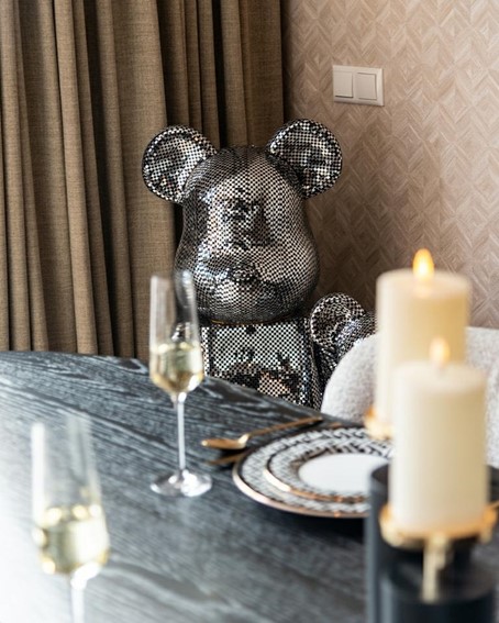 Dekoracja BEAR L Czarny