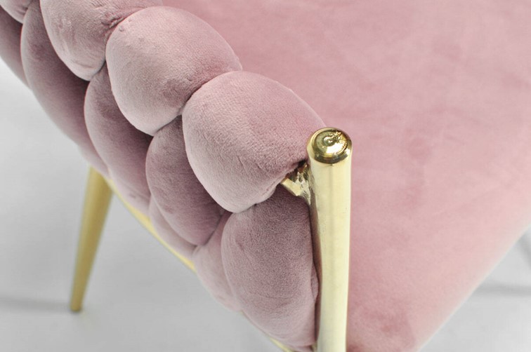 Krzesło ROSA Złoty/Pudrowy Róż