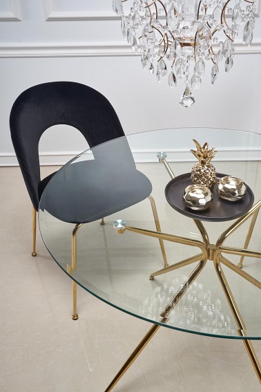 Stół Okrągły RONDO fi110 Bezbarwny/Złoty