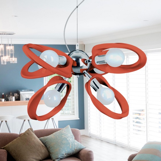 Żyrandol Emma 6 czerwony