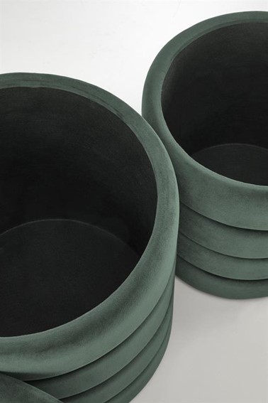 Zestaw 2 Puf PACHO Ciemny Zielony