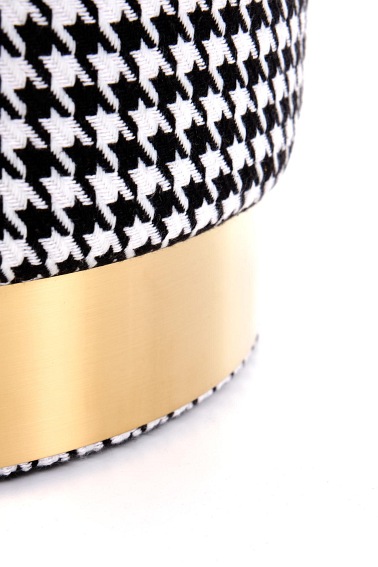 Pufa Aruna 36x44 Czarny/Biały/Złoty