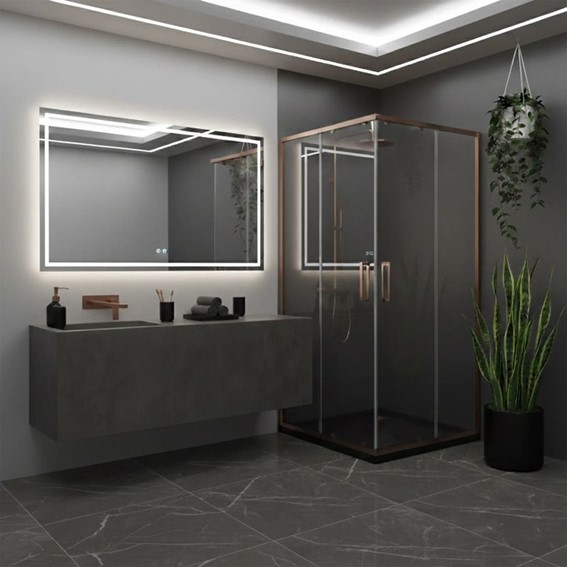 Kabina Prysznicowa CITY 80x80cm Miedź Szczotkowany