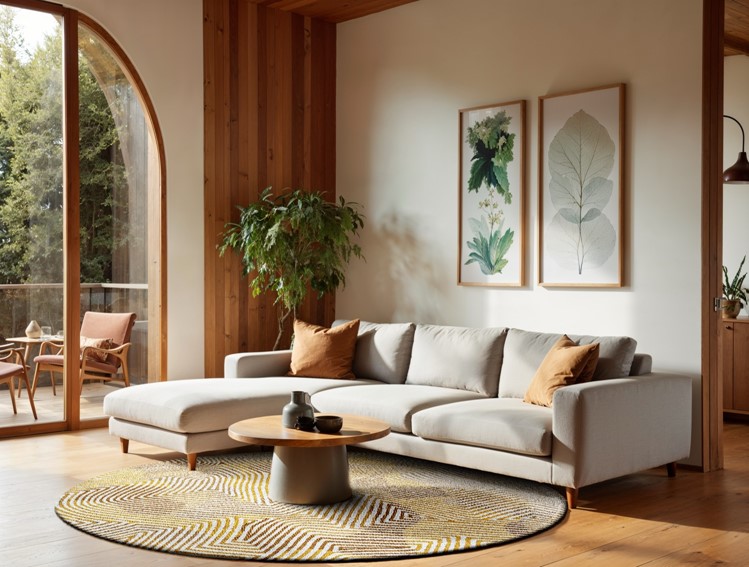 Dywan CORAL Yellow Hippy Round 9799 240x240 cm Żółty/Beżowy