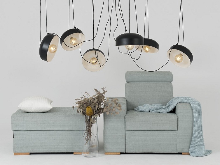 Lampa wisząca POPO FLAT L 6 – czarny