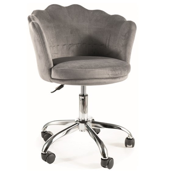 Fotel Obrotowy ROSE Velvet Szary Bluvel 14