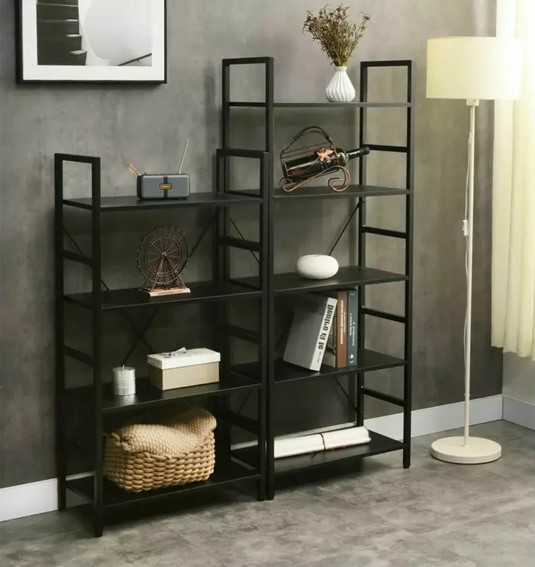 Regał LOFT R5 Czarny/Czarny Mat