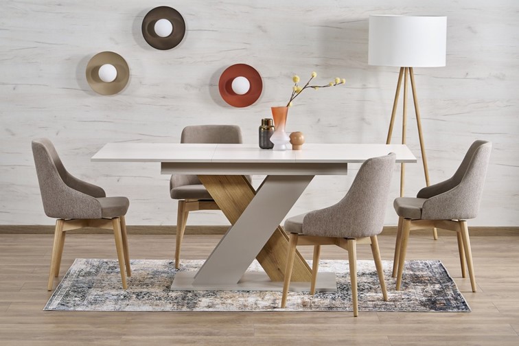 Stół Rozkładany XARELTO (130-175)x85 Kaszmir/Dąb Cremona