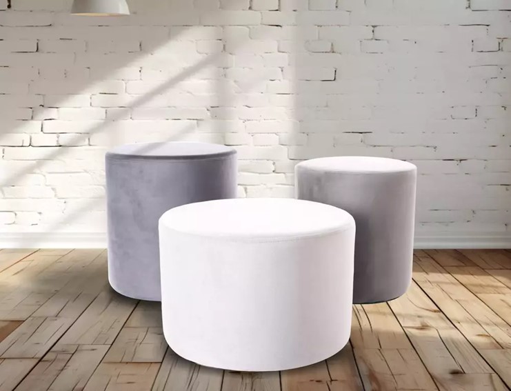 Puf DOTI B Velvet Jasny Szary Bluvel 03