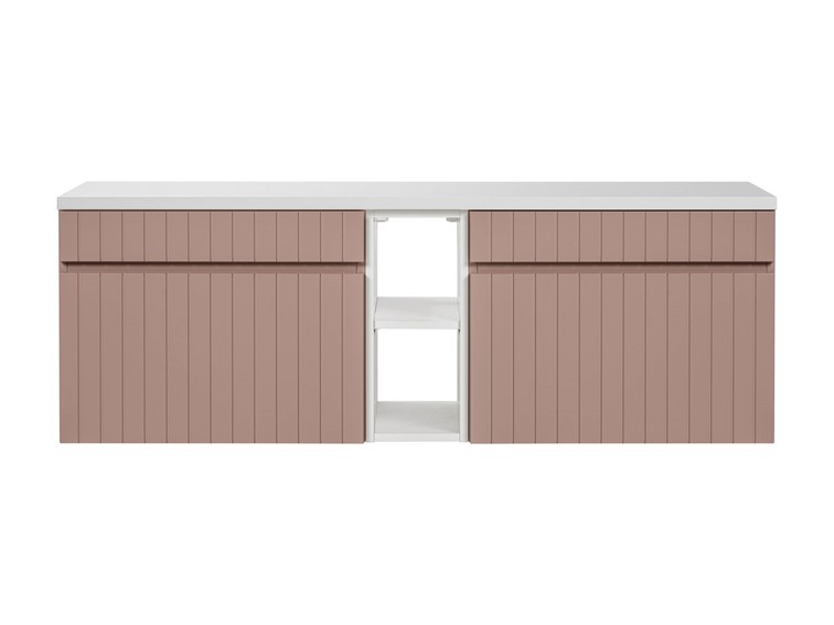 Zestaw ICR 81-01 140cm (2x Szafka + Regał + Blat) Różowy/Biały