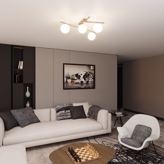 Lampa Sufitowa SMART 4 Beżowy/Opal