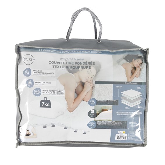 Koc Obciążeniowy FURRY 150x200cm Biały