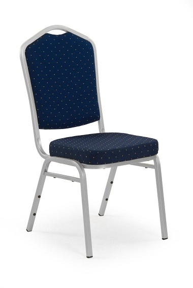 Krzesło K66S  niebieski, stelaż srebrny