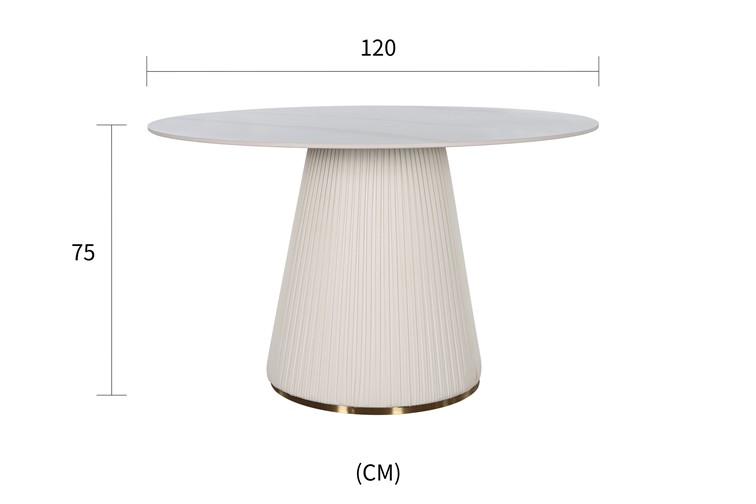 Stół MODIG M96 fi120 Biały/Złoty