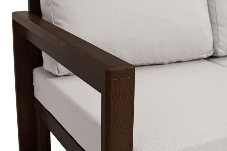 Sofa Ogrodowa MALTA 3-Osobowa Ciemny Brązowy/Szary