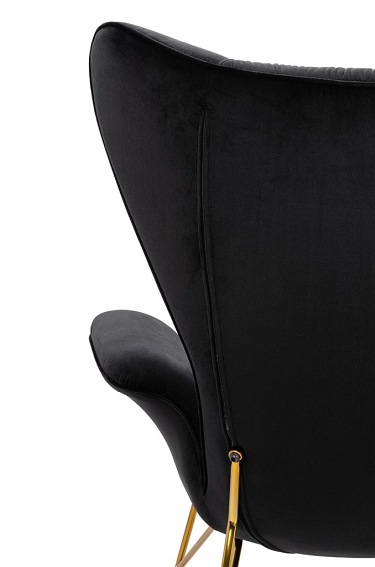Fotel Shrimp Velvet 83x86x104 Czarny/Złoty