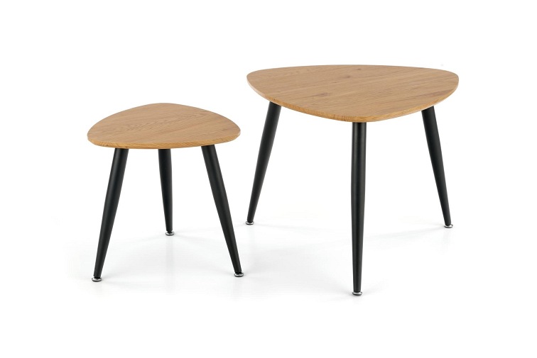 Zestaw 2 Ław Nicea 2 40x40x41 Dąb Złoty/Czarny