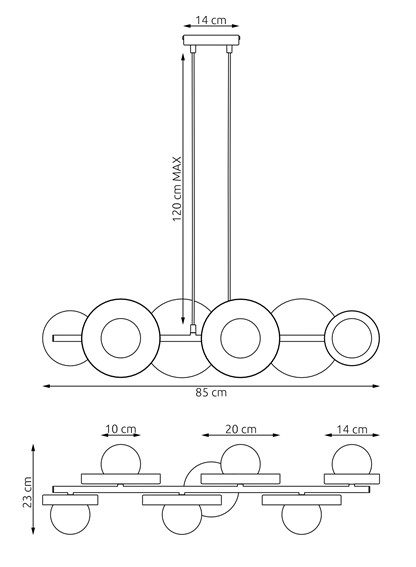 Lampa Wisząca MODEL 6 Czarny