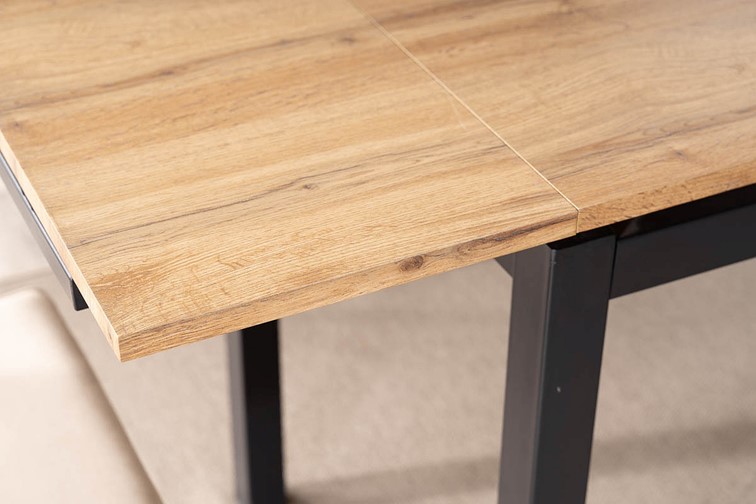 Stół Rozkładany GD-017 (110-170)x74 Czarny/Dąb Artisan