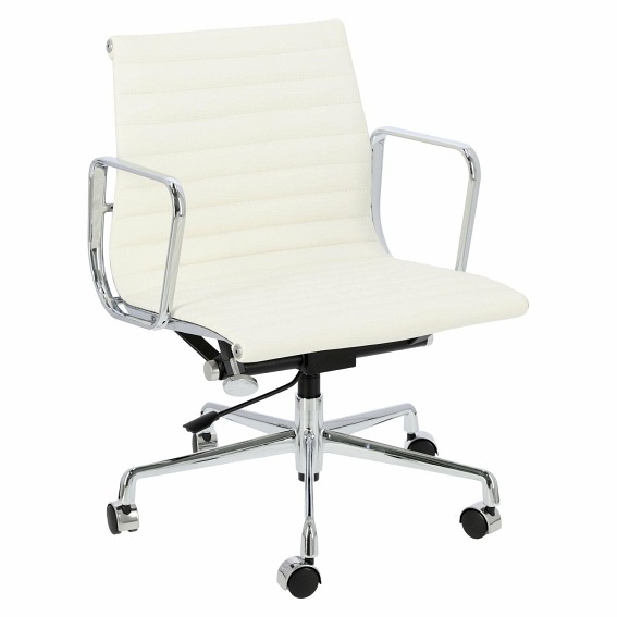 Fotel Biurowy CH1171T 58x59x79-88 Biała Skóra/Chrom