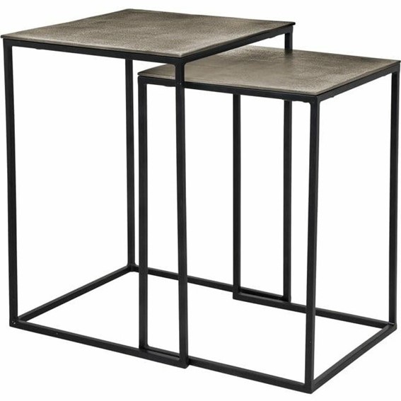 Zestaw Stolików Kawowych FINN Czarny/Złoty