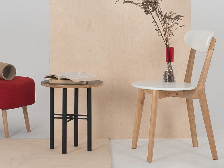 Stolik Kawowy PENTO 40 Czarny/Naturalny