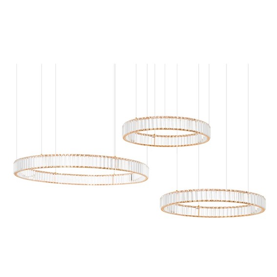 Lampa Wisząca LIBERTY 3A Złoty/Transparentny