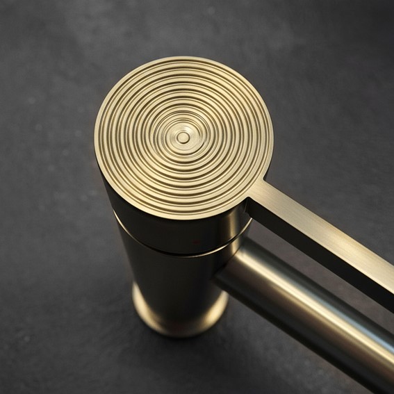 Bateria Umywalkowa Wysoka FOSTER Złoty Szczotkowany